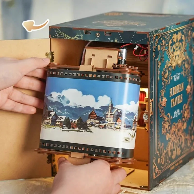 European Travels book nook kit β detail view 2