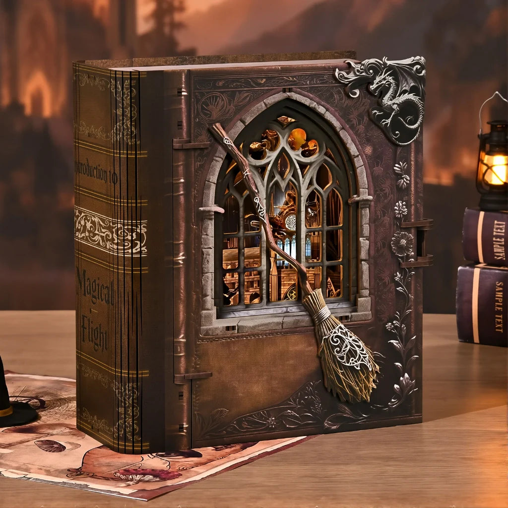 Introduction to Magical Flight book nook kit – DIY secret tome