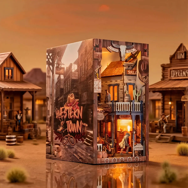 DIY Wooden Book Nook - Western Town