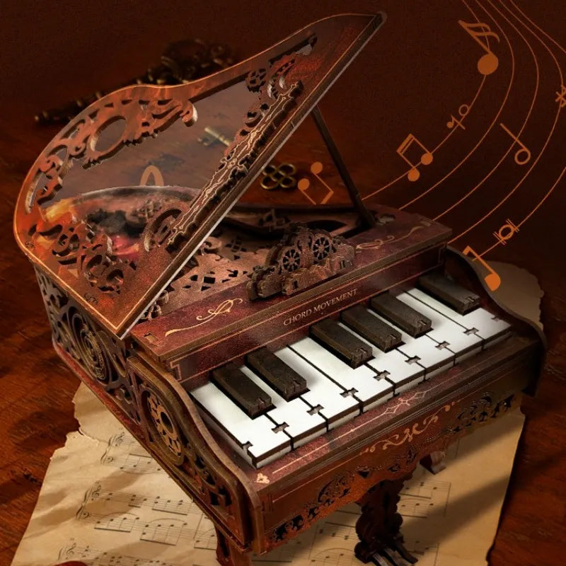 Chord Movement piano 3D wooden puzzle β detail view 3