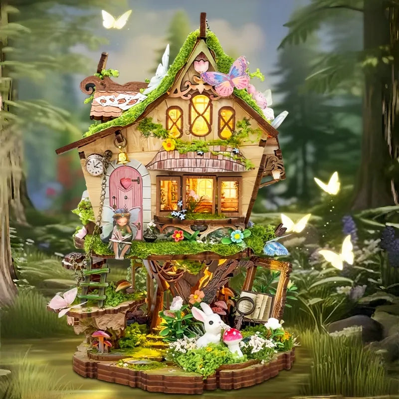 Rowan's Treehouse miniature house kit β DIY enchanted forest treehouse