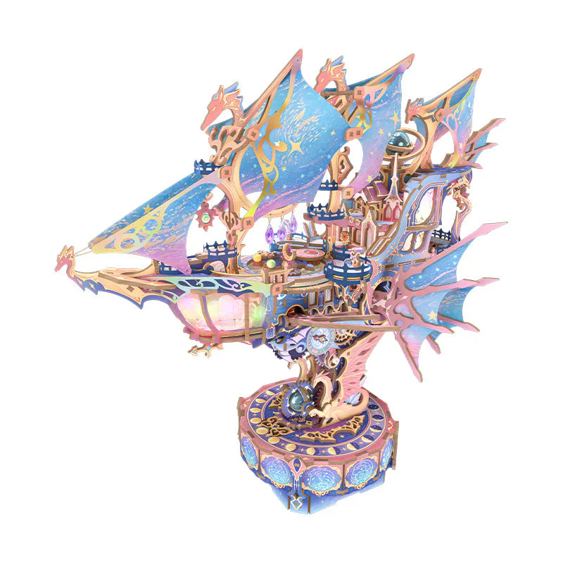 Magical Galaxy 3D Wooden Puzzle – Mechanical Celestial Airship Kit