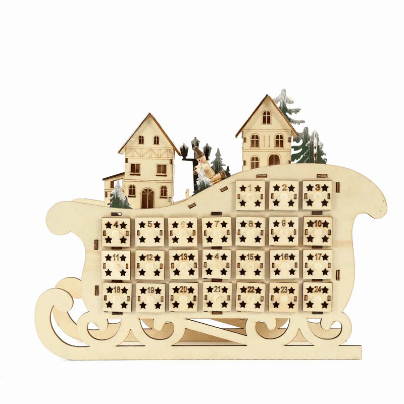 Wooden Advent Calendar 2025 – Glowing Christmas Village