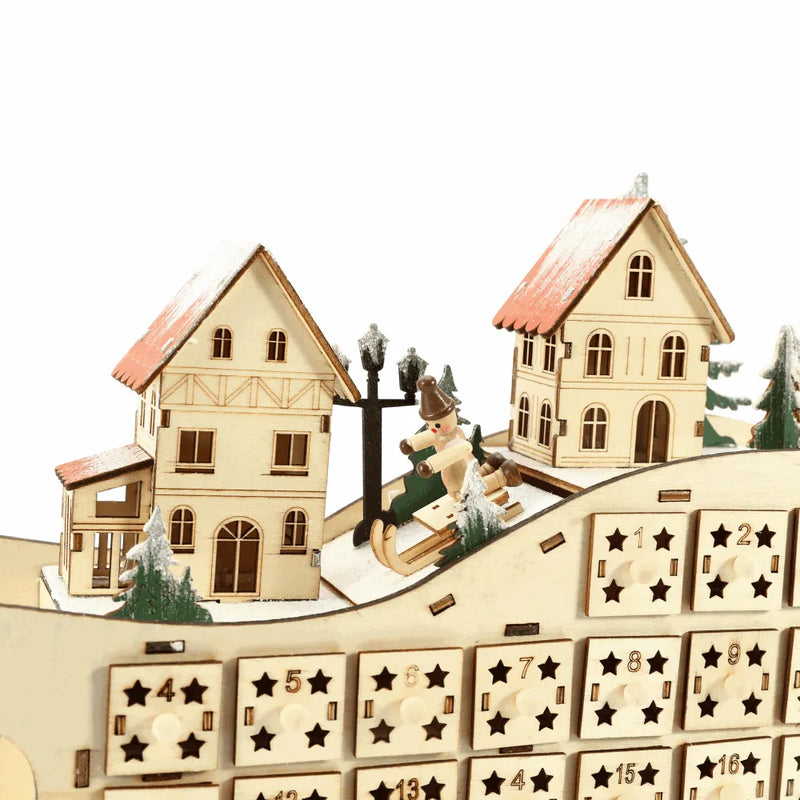 Wooden Advent Calendar 2025 – Glowing Christmas Village