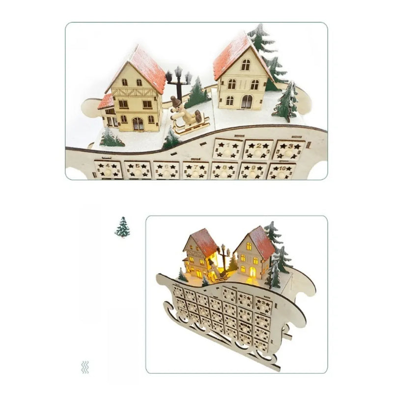 Wooden Advent Calendar 2025 – Glowing Christmas Village