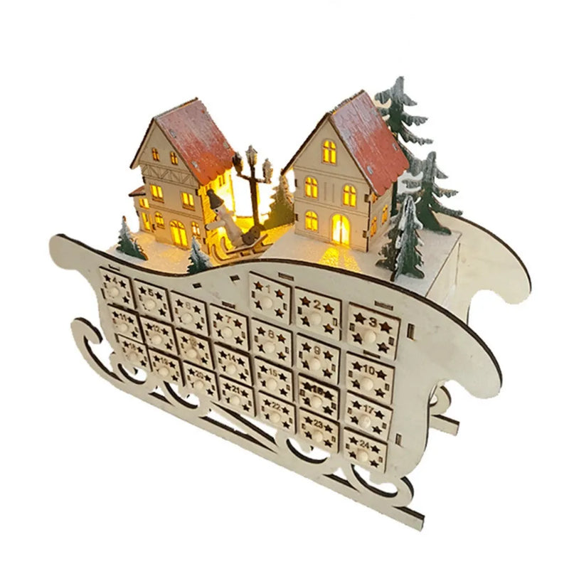 Wooden Advent Calendar 2025 – Glowing Christmas Village