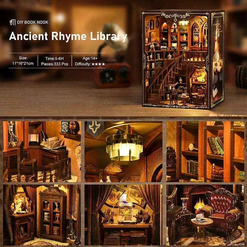 Ancient Rhyme Library Book Nook Kit – DIY Vintage Study Room