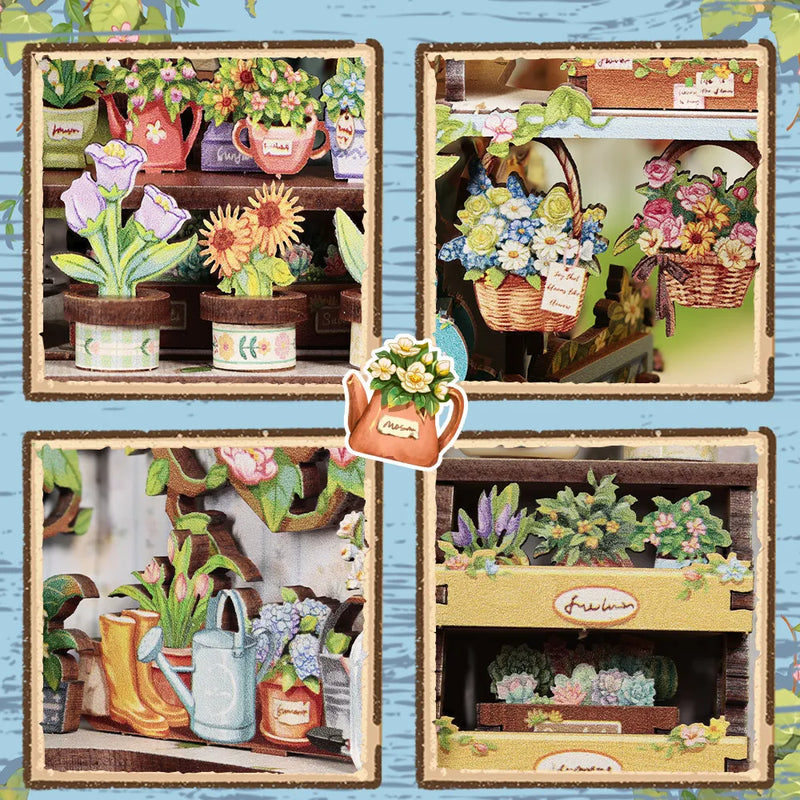 Anna's Blue Blossom Book Nook Kit – DIY Miniature Flower Shop
