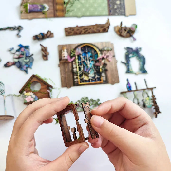 Kit Book Nook Green Fairyland – Escena de Bruja del Bosque DIY