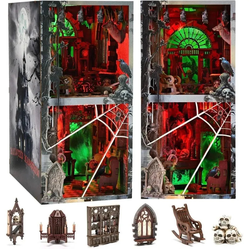 Kit Book Nook Haunted Mansion – Casa Encantada Gótica DIY