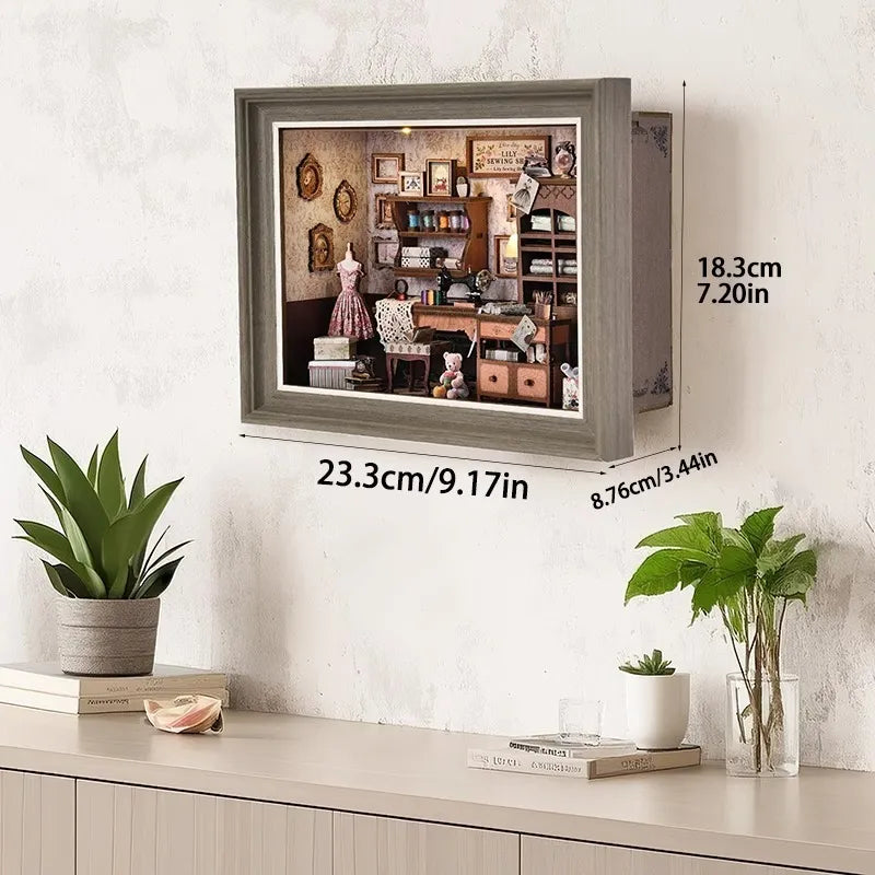 DIY 3D Picture Frame Kit - Lily's Sewing Room | Miniature Diorama
