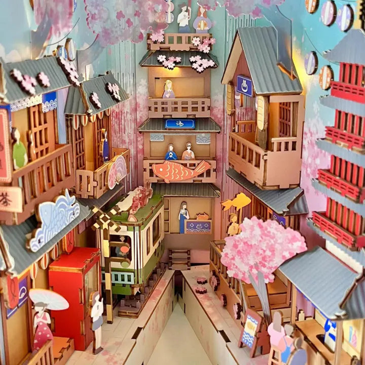 A cherry-blossom market in miniature