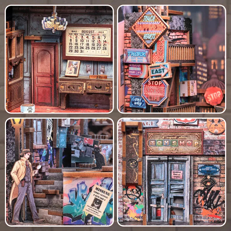 Follow a clue down a miniature alley
