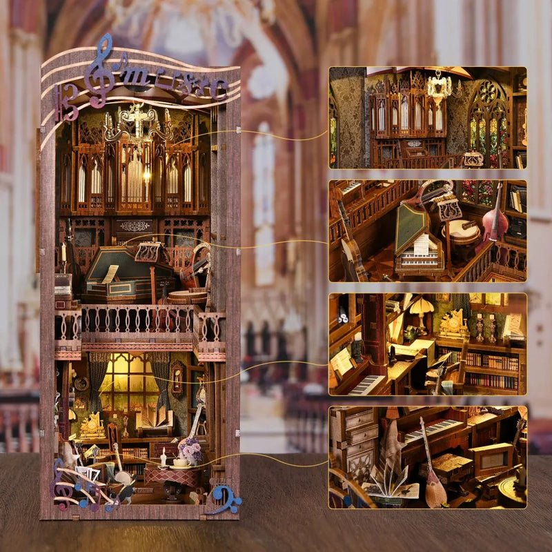 Timeless Melody Book Nook Kit – DIY Two-Storey Music Studio