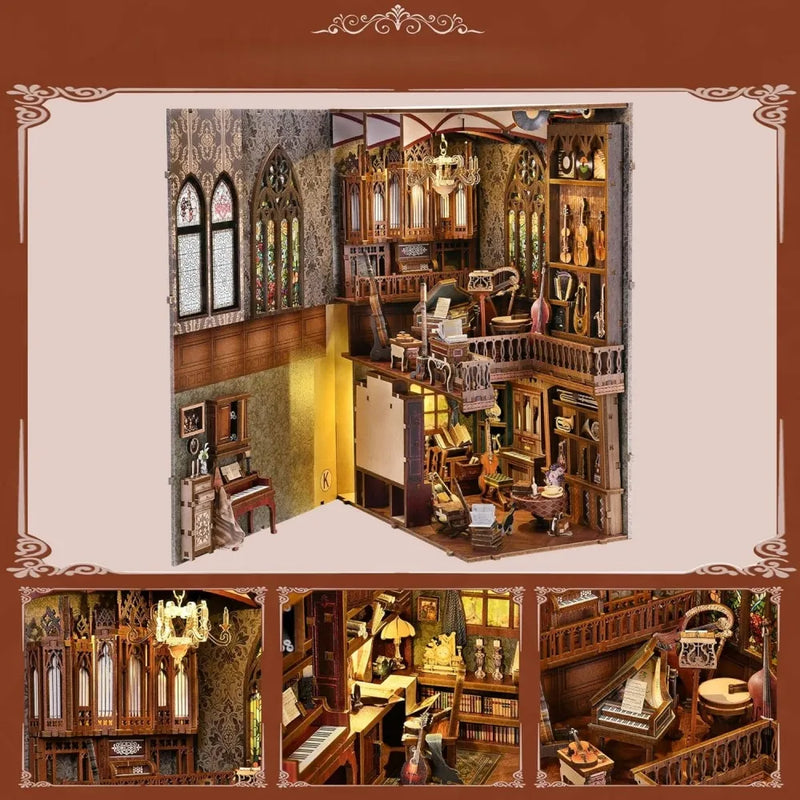 Timeless Melody Book Nook Kit – DIY Two-Storey Music Studio