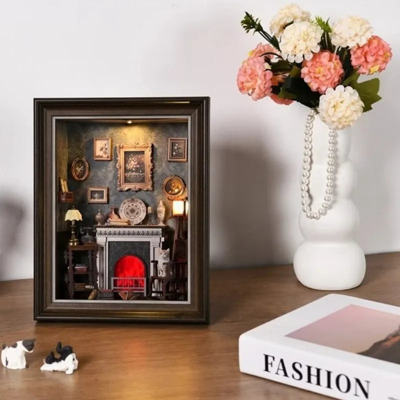 DIY 3D Picture Frame Kit - Fireplace House | Miniature Diorama
