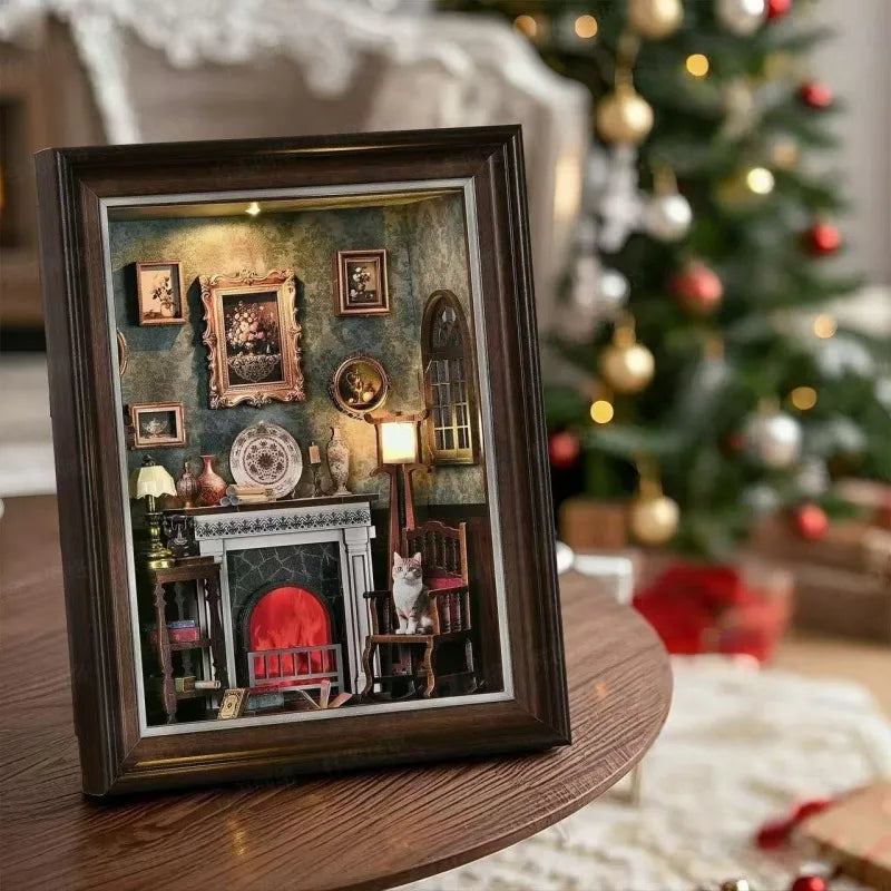 DIY 3D Picture Frame Kit - Fireplace House | Miniature Diorama