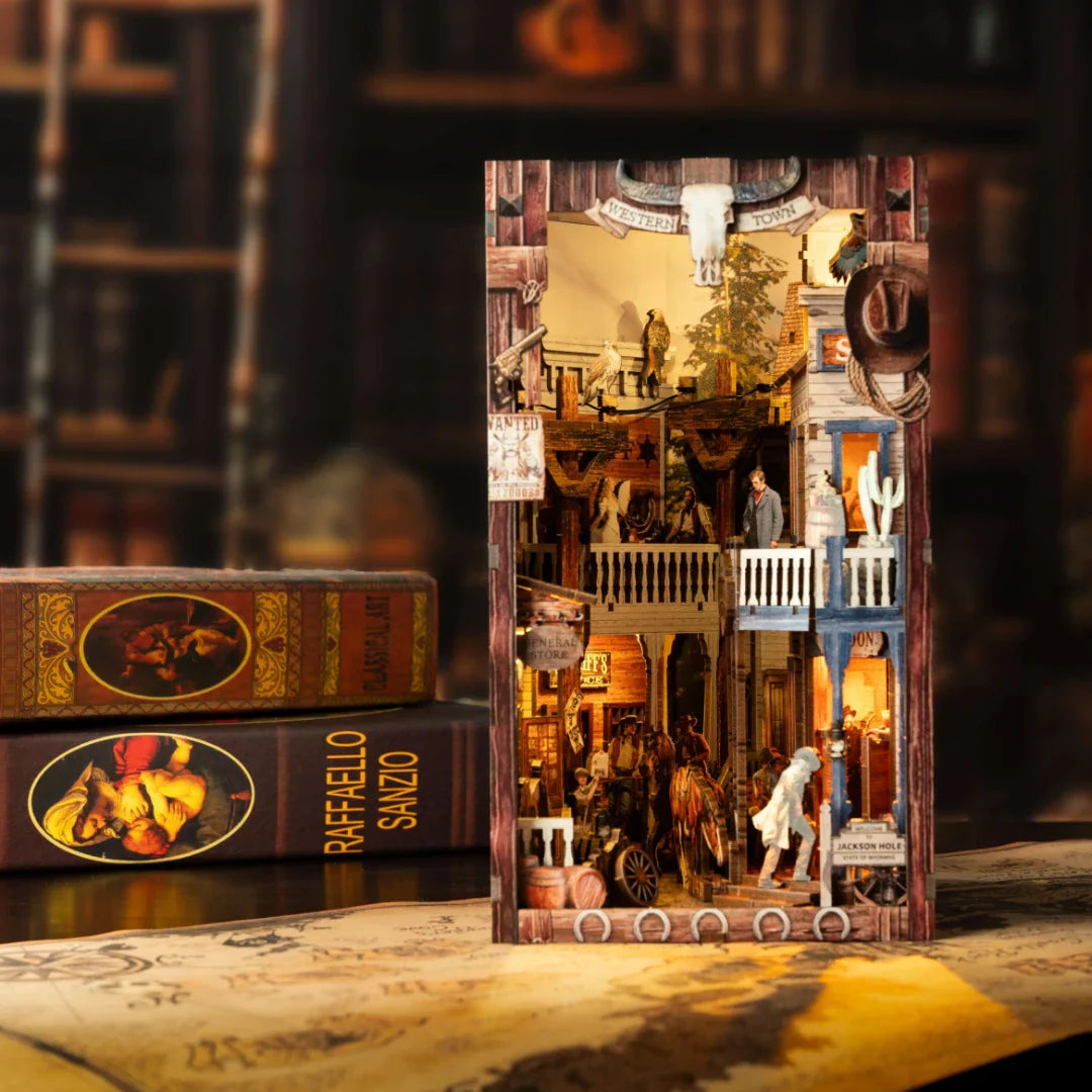 DIY Wooden Book Nook - Western Town