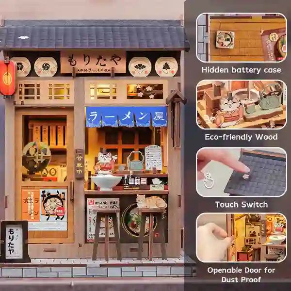 Morita-Ya ramen shop book nook kit – detail view 2