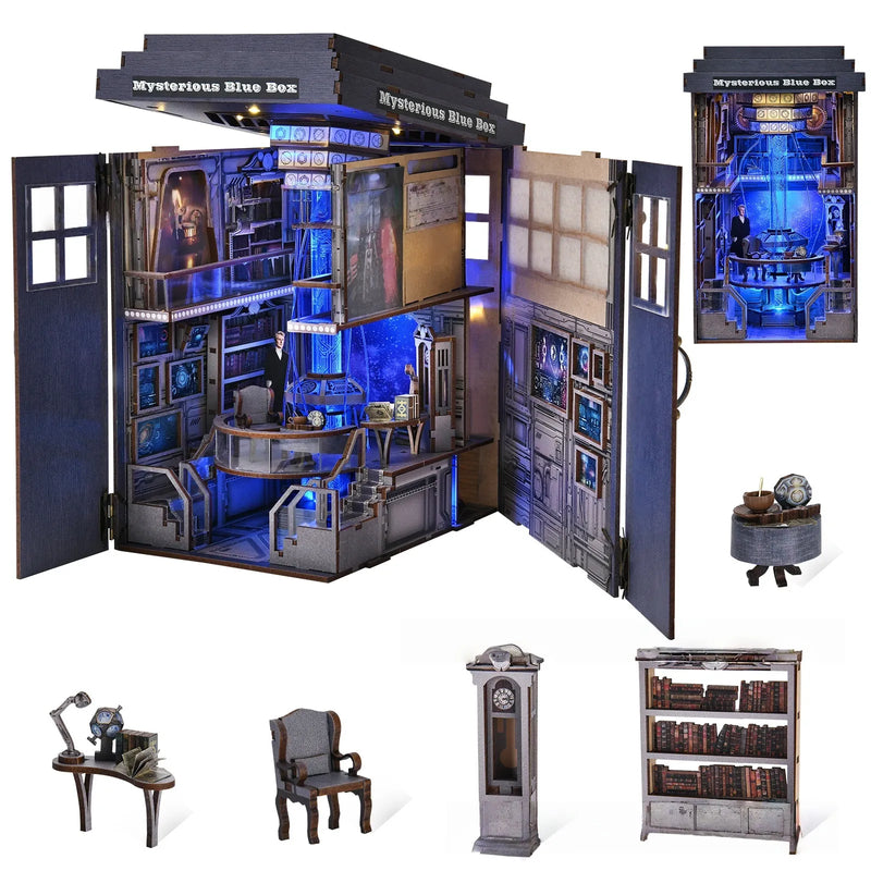 Mysterious Phone Booth Book Nook Kit – DIY Blue Box Diorama