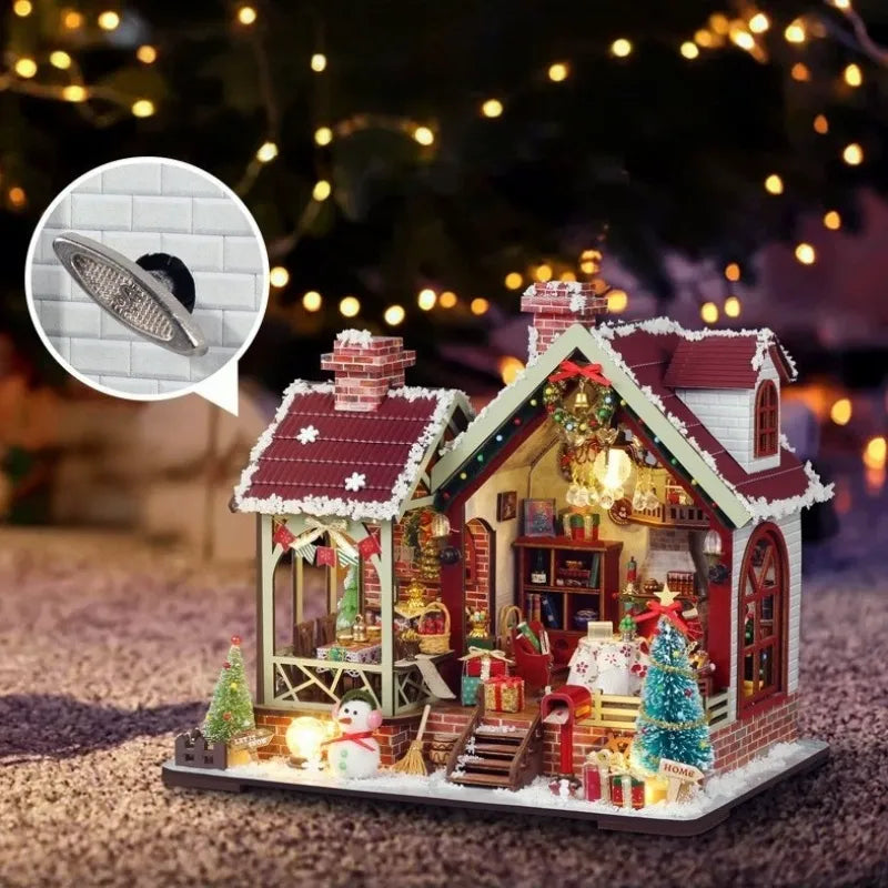 Miniature House Kit - Warm Christmas Lodge