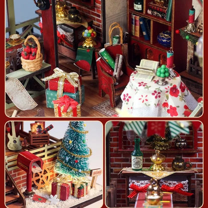 Miniature House Kit - Warm Christmas Lodge