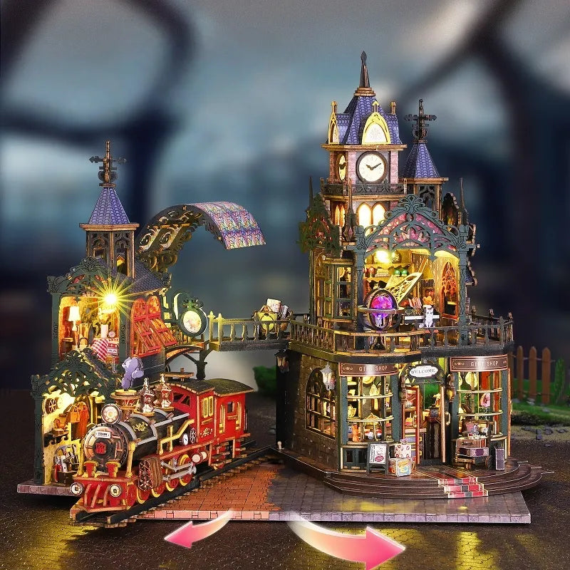 Miniature House Kit - Rail Track Secluded City