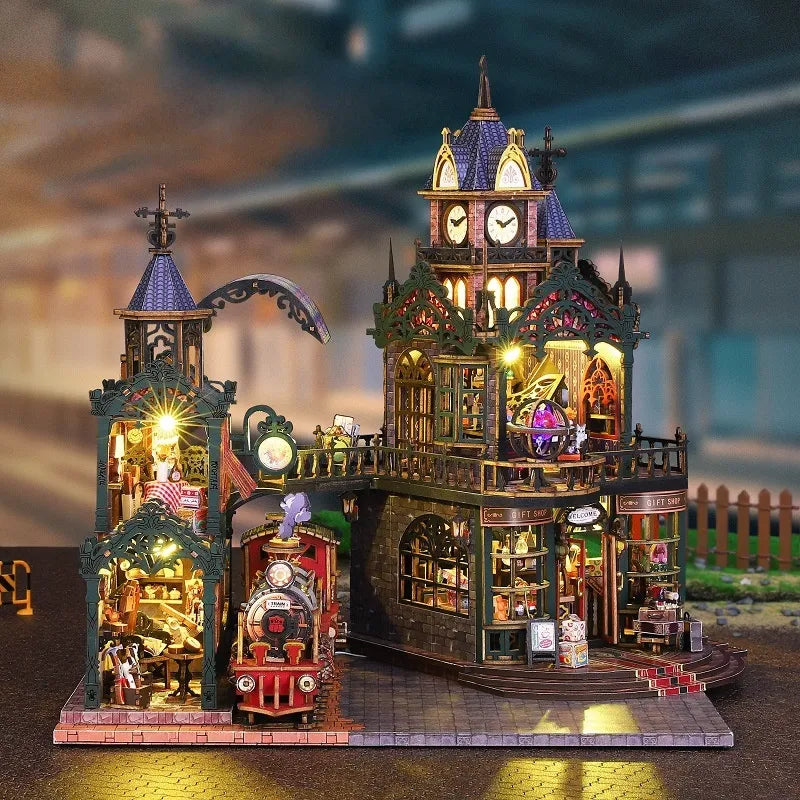 Miniature House Kit - Rail Track Secluded City