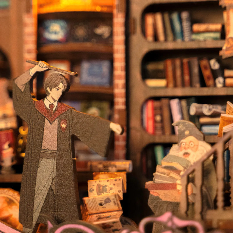 Magic Library 3D Picture Frame – DIY Round Fantasy Library Diorama